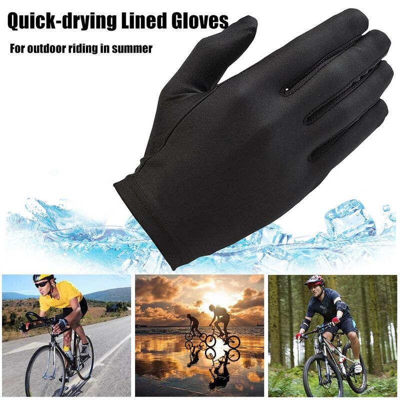 1 paio di guanti fodera nera fodera interna guanti sottili guanto ad asciugatura rapida bici moto guanti sportivi morbidi guida guanti da ciclismo