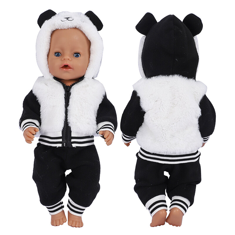 2021 bebê recém nascido apto 18 polegada 43cm boneca roupas acessórios de pelúcia siamese sapo panda coruja roupas para o presente aniversário do bebê