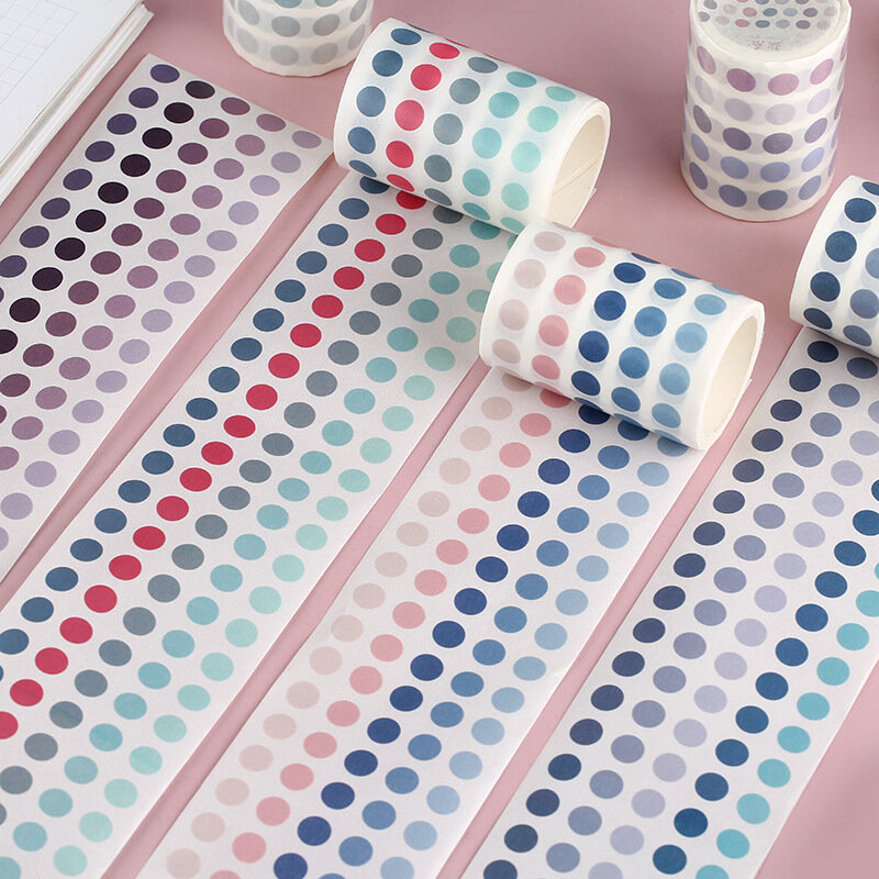 60mm x 3m Dasar Elemen Dekoratif Pita Perekat Dot Masking Washi Tape Diy Scrapbooking Stiker Label Jepang Alat Tulis