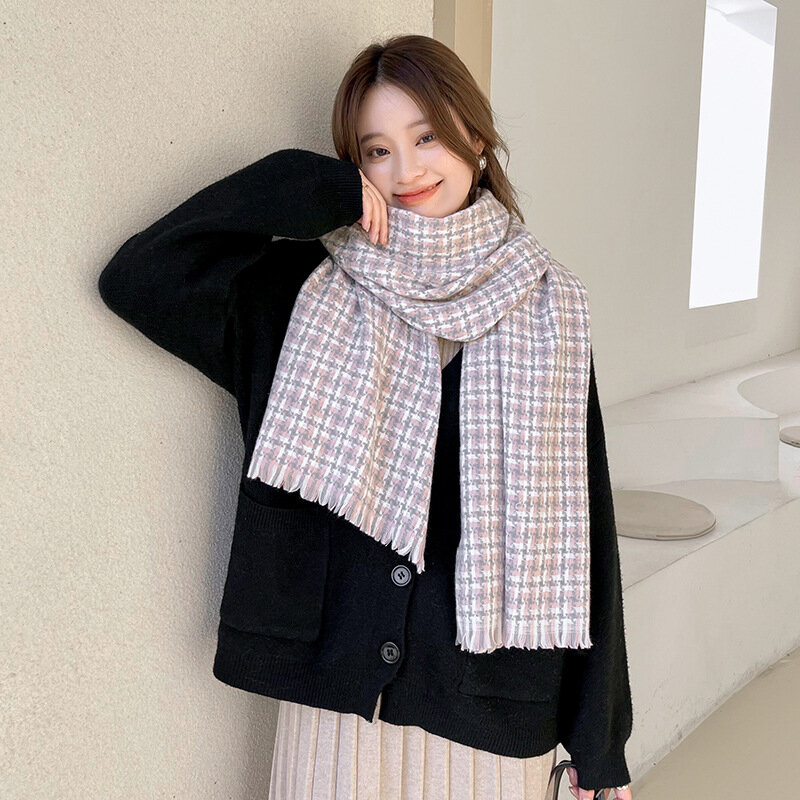 ฤดูหนาวผ้าพันคอ Tessel Soft Warm Pashmina ผ้าพันคอหญิง Shawl Wraps Bufanda Borla Echarpe Hiver Cicartiz Invierno Mujer Cacheco