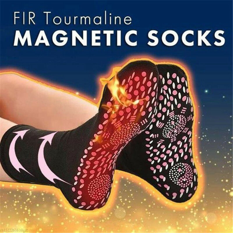 Homens/mulheres inverno quente engrossar meias térmicas turmalina meias magnéticas terapia de auto aquecimento terapia magnética alívio da dor meias