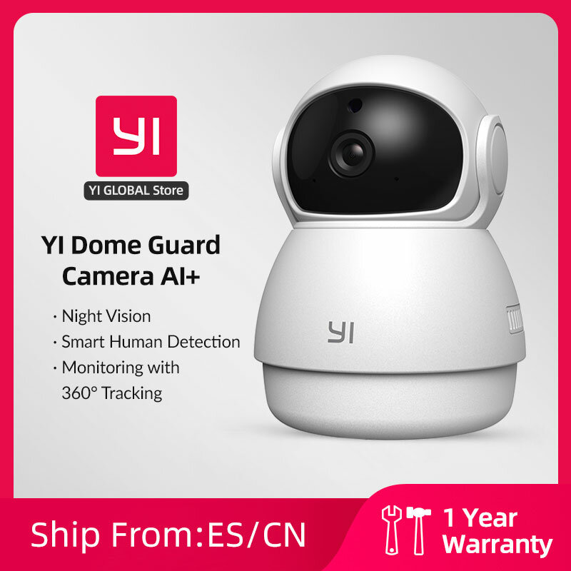 YI Kamera Pelindung Kubah 1080P Kamera Wifi Manusia Pet AI Webcam Kamera Ip Keamanan Rumah Dalam Ruangan Cam Pan & Tilt 360 Kamera Perekam Video