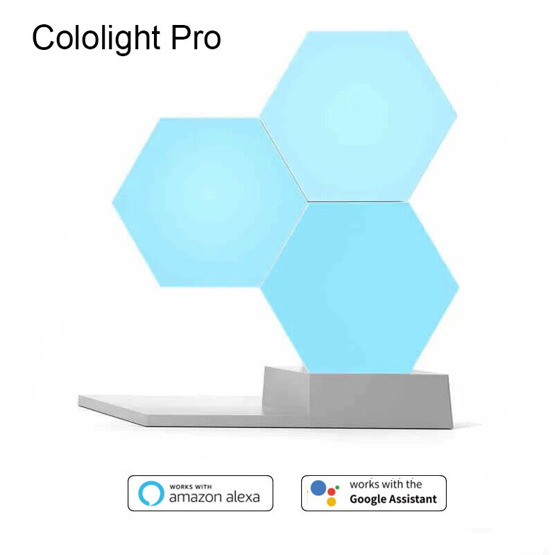 DIY Cololight Quantum nowość noc lekka kreatywna geometria montaż inteligentna żarówka APP Home Panel lampa biurkowa