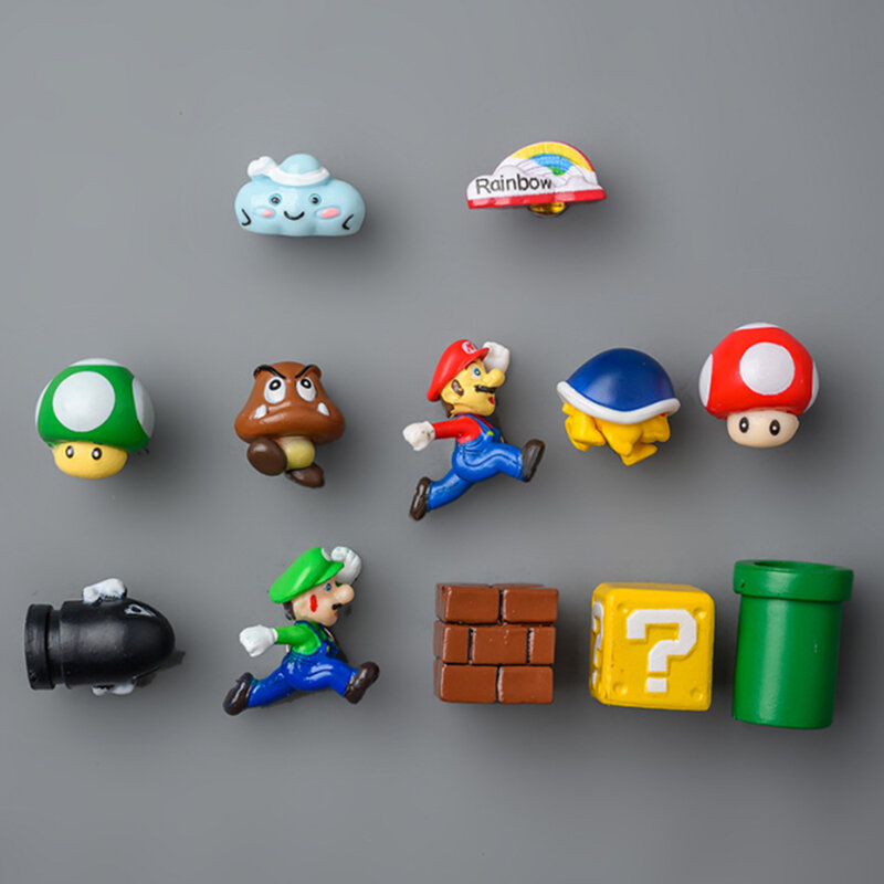 Imán magnético decorativo de Super Mario para refrigerador, imán de refrigerador interesante, imán de refrigerador lindo