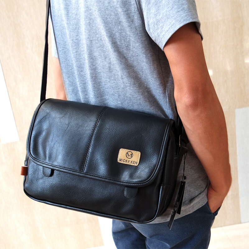 العلامة التجارية MICKY KEN الرجال حقائب كتف بنين التسوق حقيبة رافعة جديد السادة حمل حقيبة الموضة الذكور حقيبة ساع بولي Leather حقيبة جلدية 6805