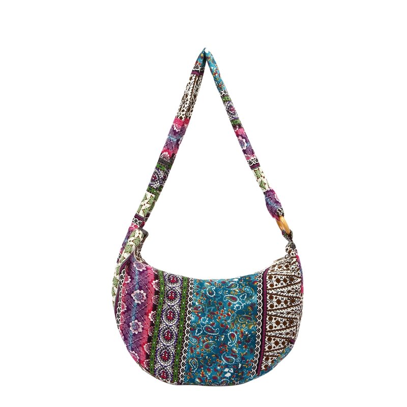 Lona floral folk-personalizado saco de pano feminino saco de mão impressão crossbody saco