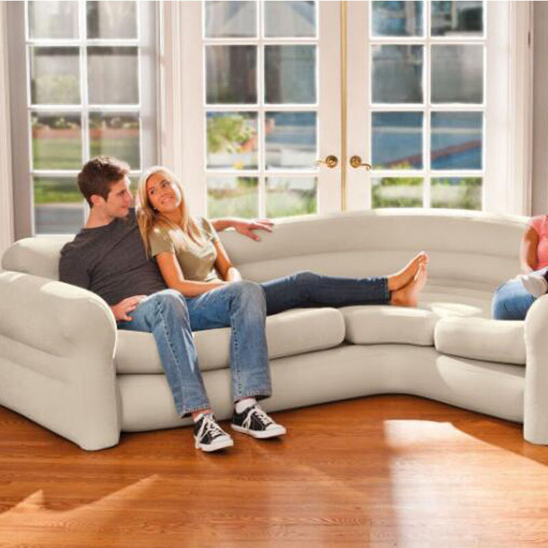 Sofá inflável dobrável com assento, dupla e autêntica, luxo, portátil, sofá de canto, cama, almoço, reclinável, ar livre, praia, jardim