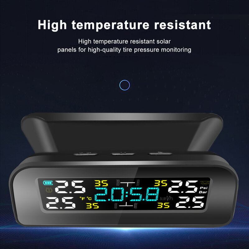 TPMS 태양 광 발전 TPMS 자동차 타이어 압력 알람 360 조정 가능한 모니터 자동 보안 시스템 타이어 압력 온도 경고 새로운