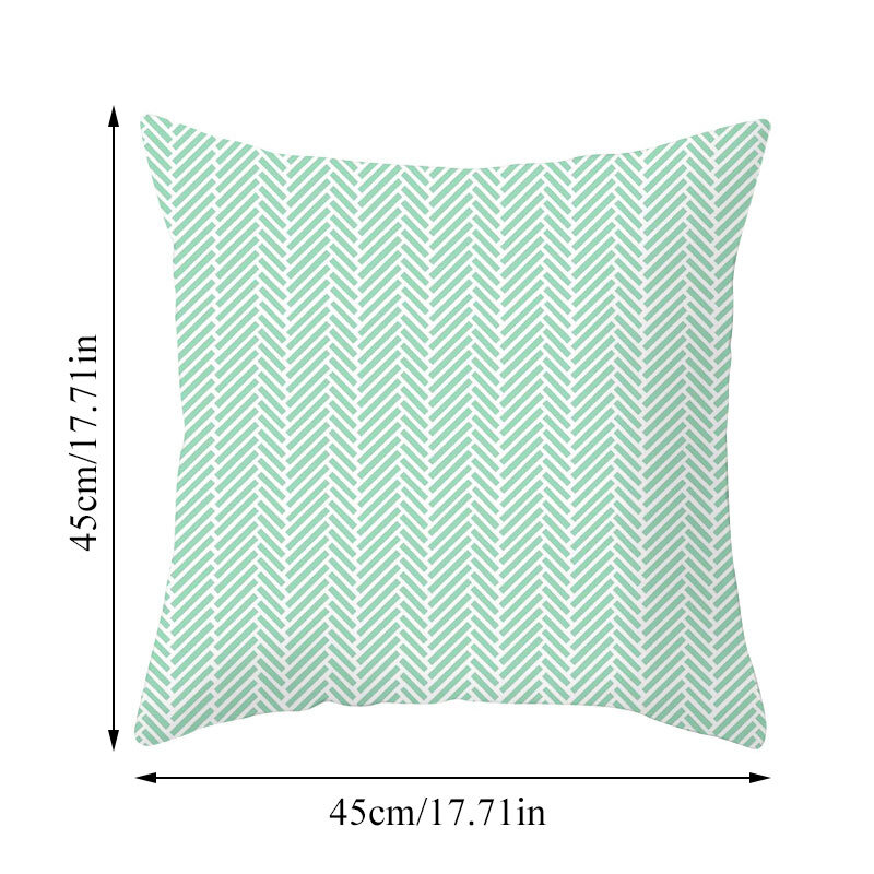 Mint Green Blue Nordic Geometric Cushion Cover Simple Fashionable Summer Fresh Pillow Case Modern Throw Peach Skin Pillows Cover