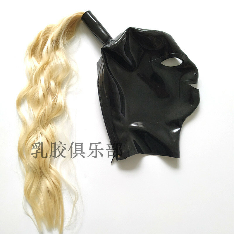 New Hot Sexy Leather Latex Hood Black Mask Breathable Headset Fetish BDSM Bondage Adults Sex Games Coplay Mask For Costume Party