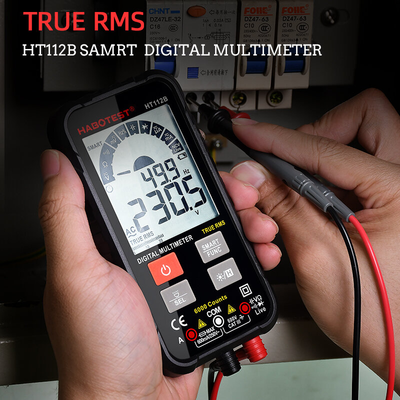 Multimetro digitale intelligente professionale True RMS Auto Range 600V voltmetro AC DC amperometro Ohm Hz capacità multimetro automobilistico