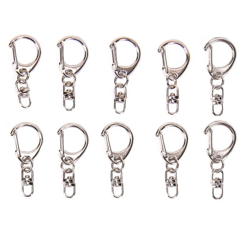 10 stücke Metall Swivel Trigger Karabiner Clip Snap Haken Schlüssel Kette Ring Handwerk Tasche Teile Erkenntnisse Spangen Für Schlüsselanhänger, der