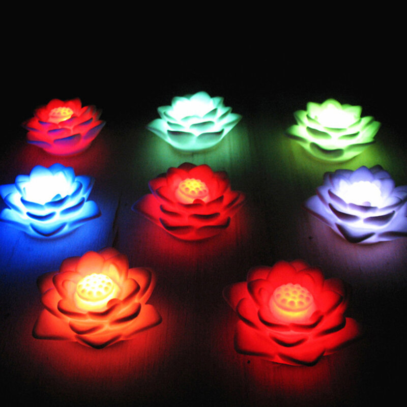 Romântico flor de lótus noite luz mudando a cor flor de lótus led night light romântico amor humor lâmpada decoração para casa
