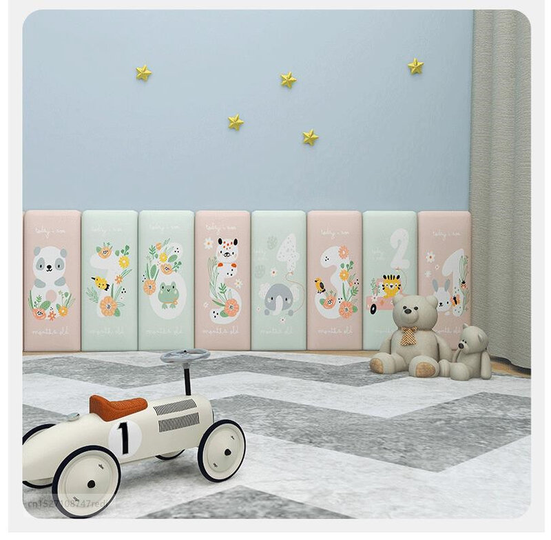 Crianças cabeceira anti-colisão saco macio dos desenhos animados 3d adesivo de parede tatami decoração do quarto do bebê berçário wallstickers arte