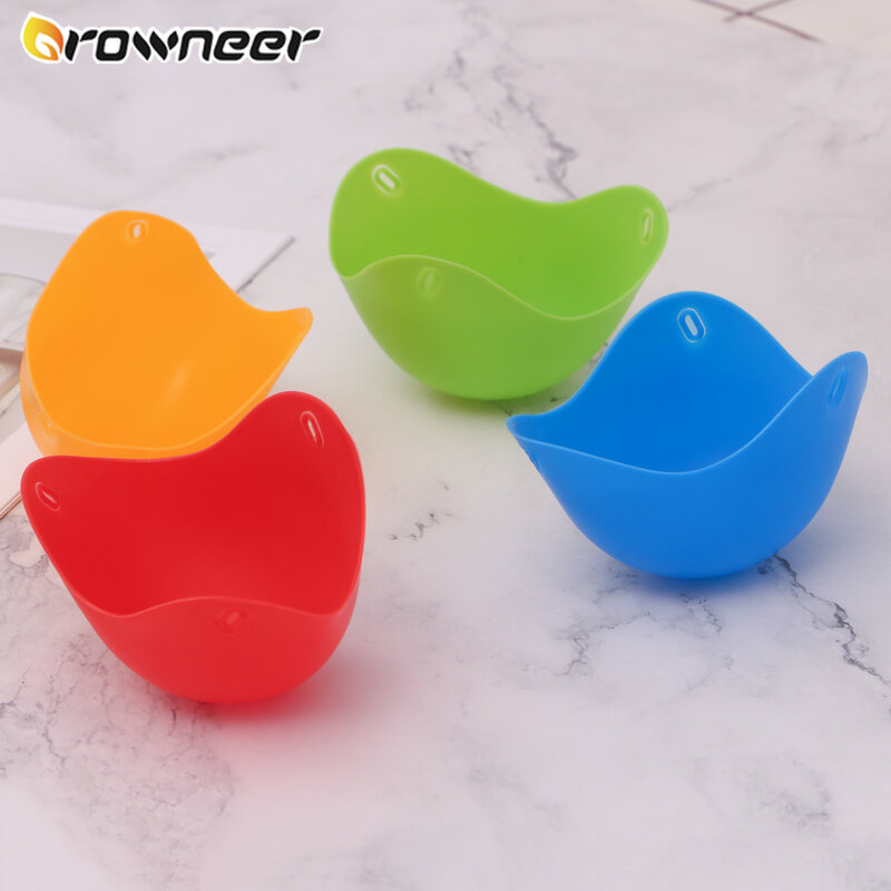 Cute Colorful Egg Poacher Silicone Egg Bowl Convenient Egg Cup Mold Pancake Maker Kitchen Breakfast Boiled Water Cooking Tool