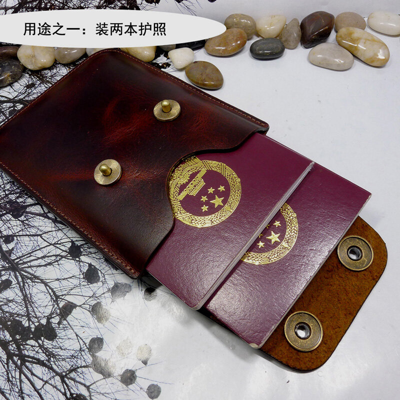Blongk Genuine Leather Mini Waist Pack Belt Bag Portable Passport Case Card & ID Holder Universal Car Key Bag Key Case WD-HZ