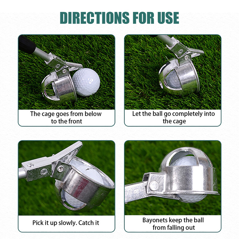 Chowany piłka golfowa chwytak łopaty ze stali nierdzewnej, chowany piłka golfowa, o regulowanej długości dla miłośników golfa