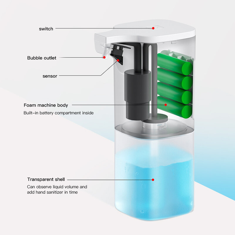 Auto de espuma mano inteligente lavado automático de jabón dispensador infrarrojo Sensor de lavado a mano máquina para la limpieza de la casa