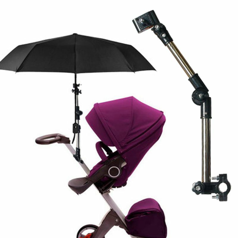 조정 가능한 마운트 스탠드 아기 유모차 액세서리 아기 유모차 우산 홀더 Multiused 휠체어 파라솔 선반 자전거 커넥터