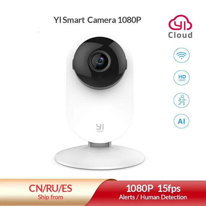 YI Home 1080P Camera AI + rilevamento umano intelligente visione notturna avvisi di attività animali domestici Cam Baby Monitor Cloud e Micro SD Storage