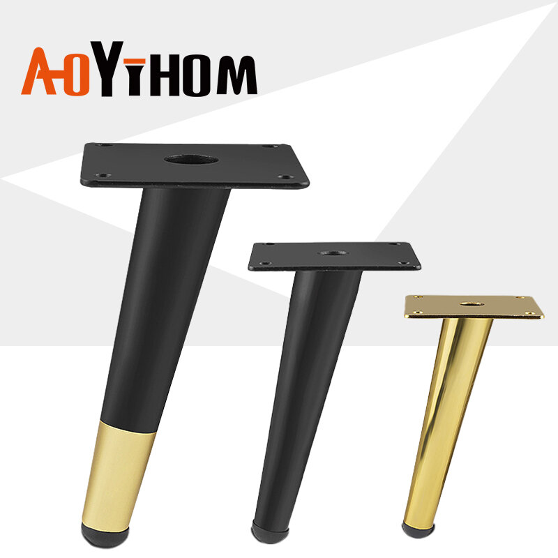 Tapered Black Cabinet Furniture Legs Living Room Sofa Coffee Table Replacement Leg Bedroom Bedside Table TV Cabinet Support Feet