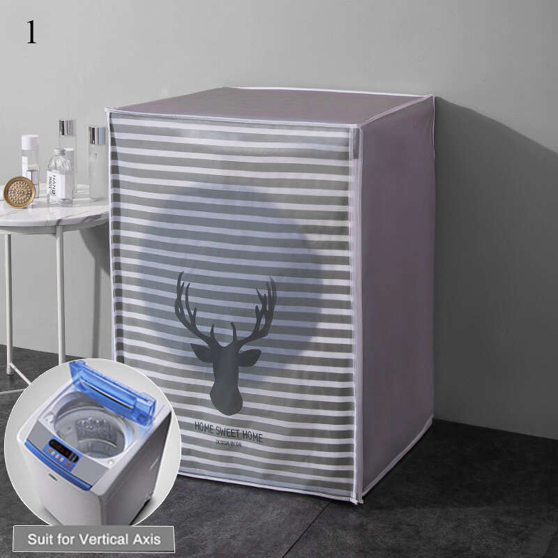 Coperchio della lavatrice stampato con protezione solare per lavatrice a tamburo coperchio antipolvere custodia impermeabile per lavatrice a impulsi 1 pz