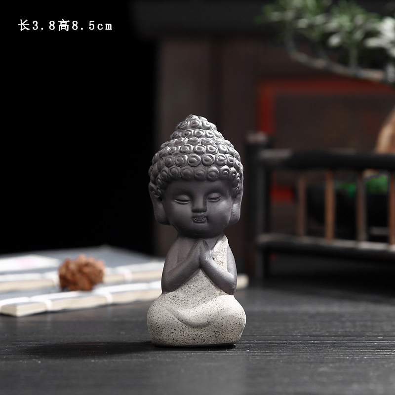 Маленькая статуя Будды, статуэтка монаха, татагата, индийский Йога, мандала, домашнее животное, фиолетовые керамические ремесла, декоративн...