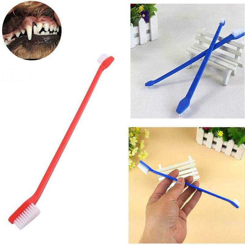 40%HOTDouble-end Toothbrush Pet Dog Puppy Dental Oral Teeth Cleaning Care Soft Brush
