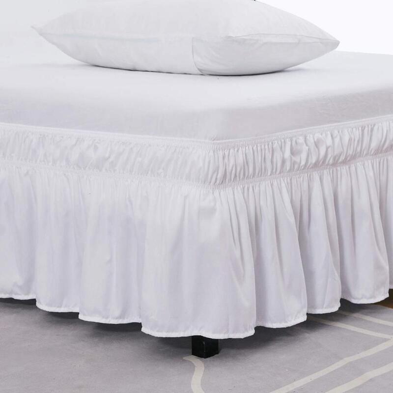Saia de cama de hotel, envoltória em volta de cama elástica, camas sem superfície dupla/total/queen/king tamanho 38cm de altura para decoração da casa, branca
