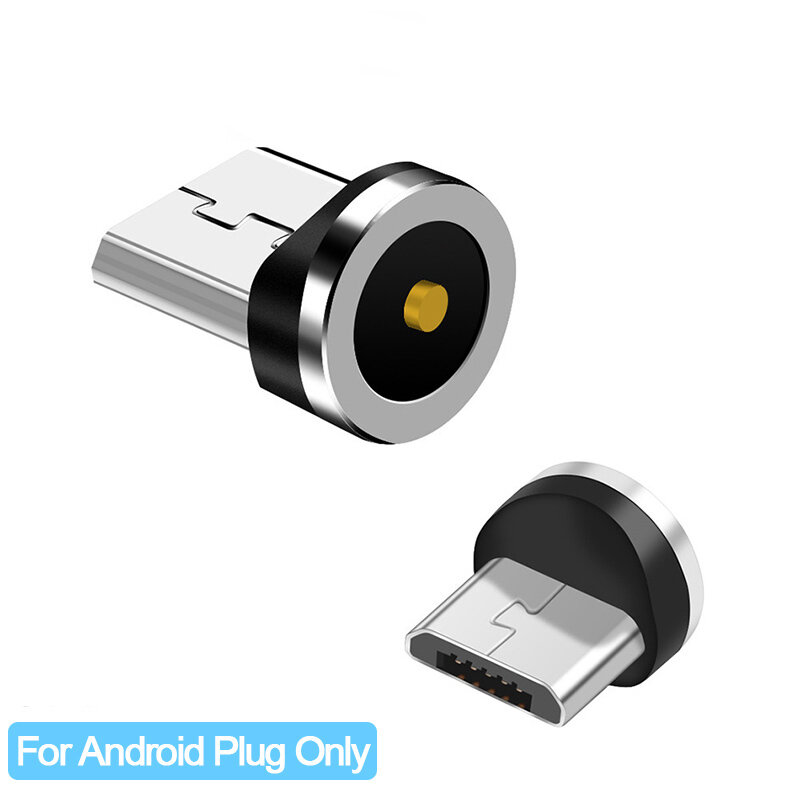 Adaptateur Micro USB / Type C / 8 broches, connecteur de câble magnétique rond, anti-poussière