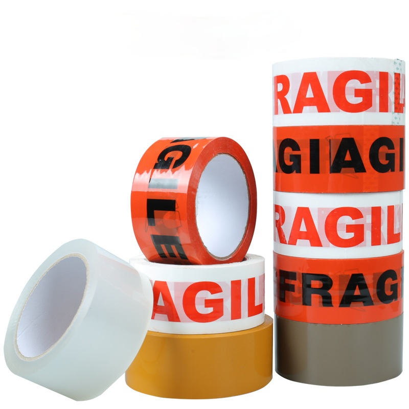 Bubble-free transparent tape English fragile fragile width 4.8cm foreign general packaging express carton sealing tape