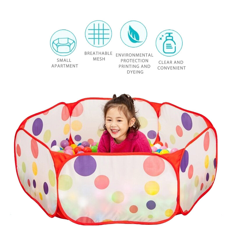 Piscina de bolinhas colorida para crianças, chiqueirinho, piscina de bolinhas hexagonal, colorida, barreira de segurança para bebês
