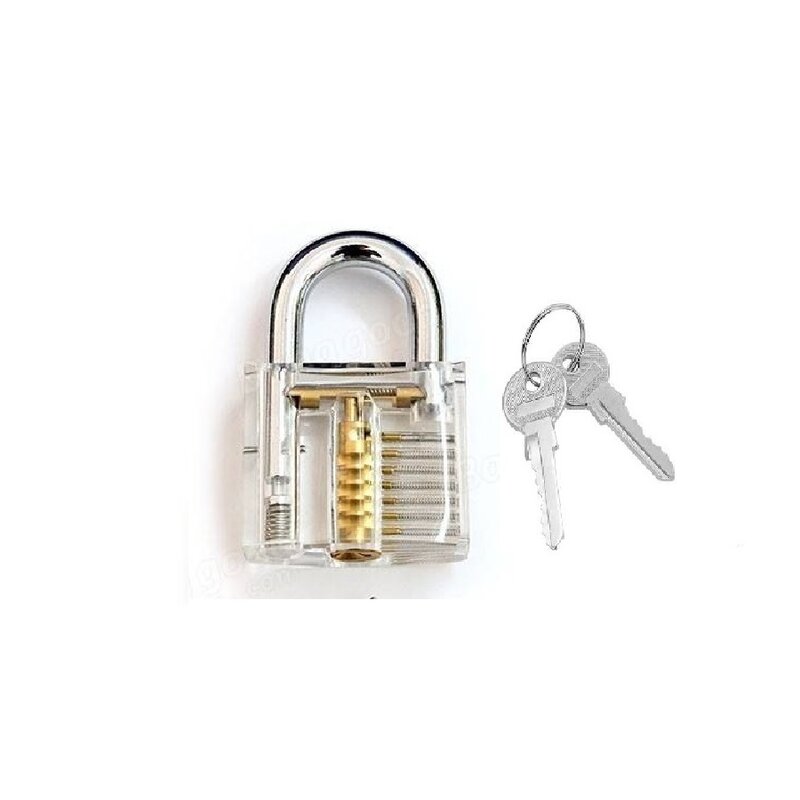 Transparent Visible Pick Cutaway Practice Padlock Lock With Broken Key Removing Hook Kit Extractor Set Locksmith Wrench Tool