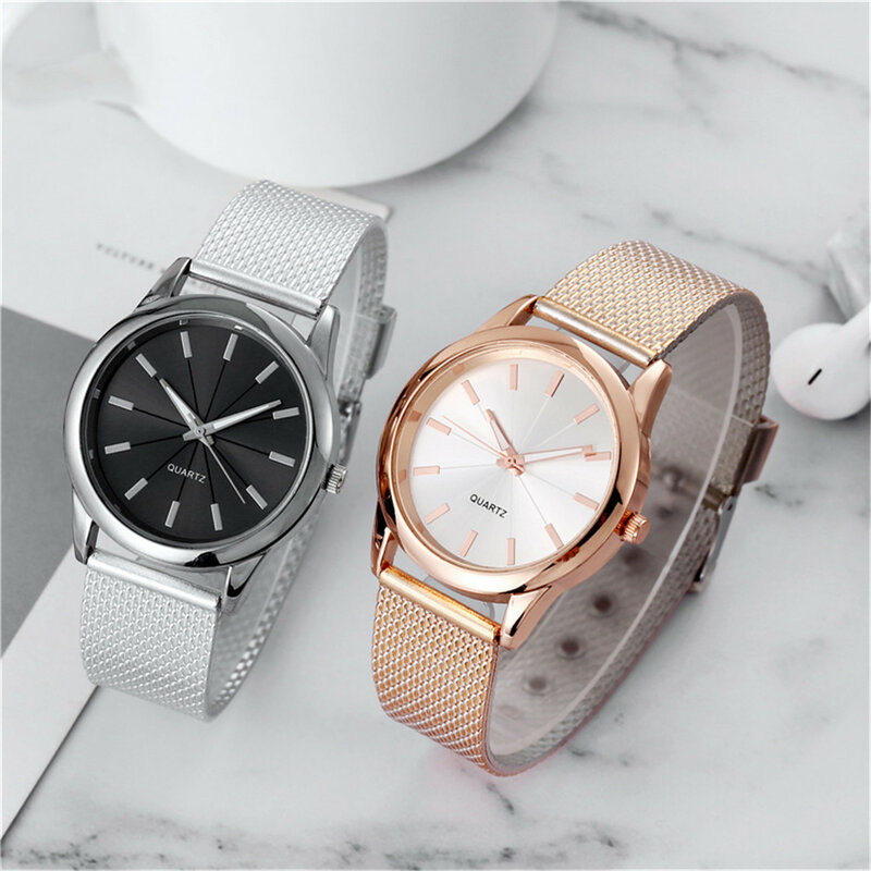 Zegarki damskie Luxury Lady Fashion zegarek kwarcowy tarcza ze stali nierdzewnej koreańskie Casual zegarki na rękę z paskiem kobieta zegar czas Часы