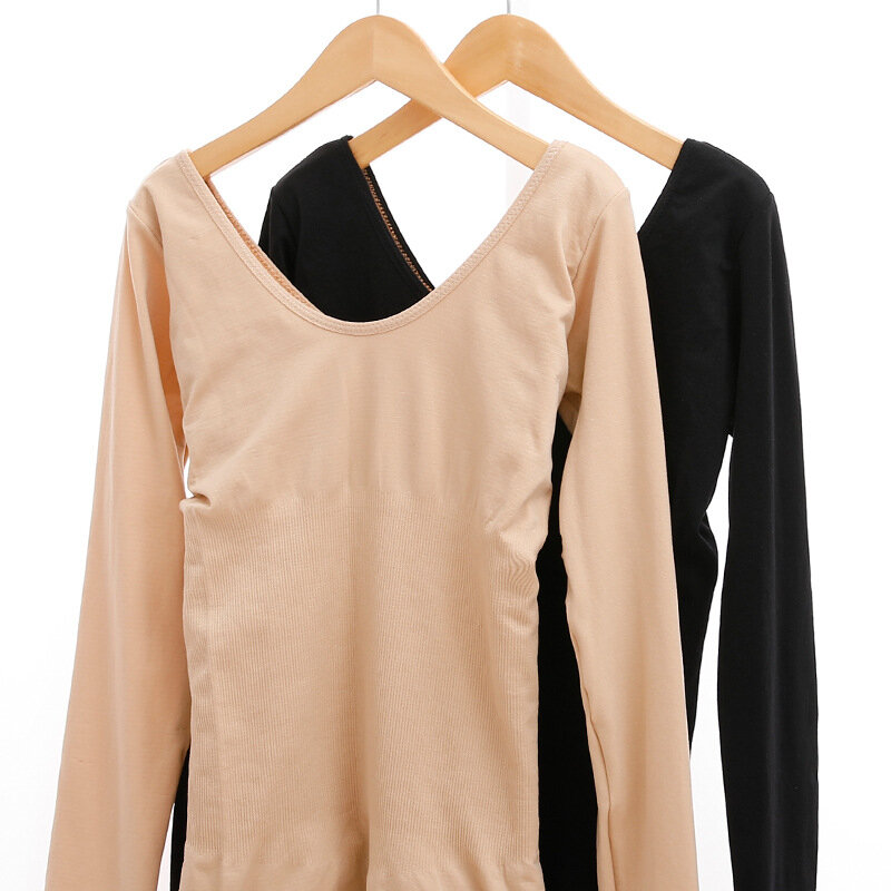 Ciepłe ubrania damskie na jesień i zimę, rozciągnąć brzuch, aby utrzymać ciepło, dwuwarstwowa szczupła kształtowanie sylwetki ciepłe ubrania LT003