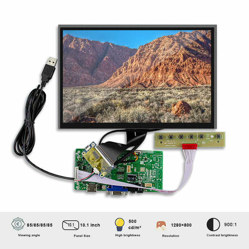 Original 10.1 Inch RGB LCD screen EV101WXM-N81 With Touch panel Control board HDMI VGA AV Resolution 1280*800 Brightness 500