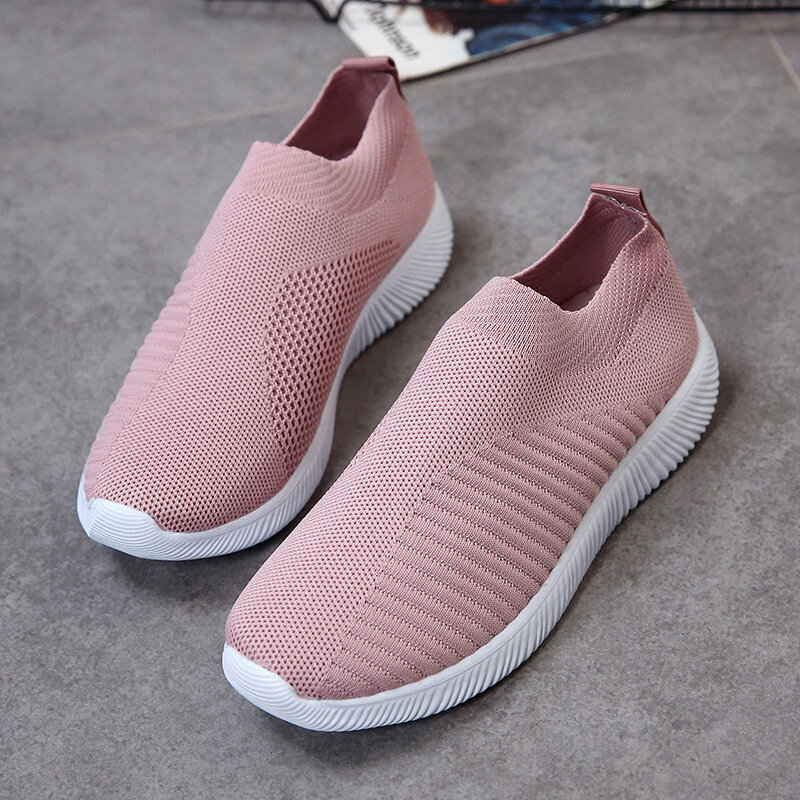 Sapatos vulcanizados femininos de alta qualidade, calçados sem cadarço para caminhada, loafer, plus size, 2021