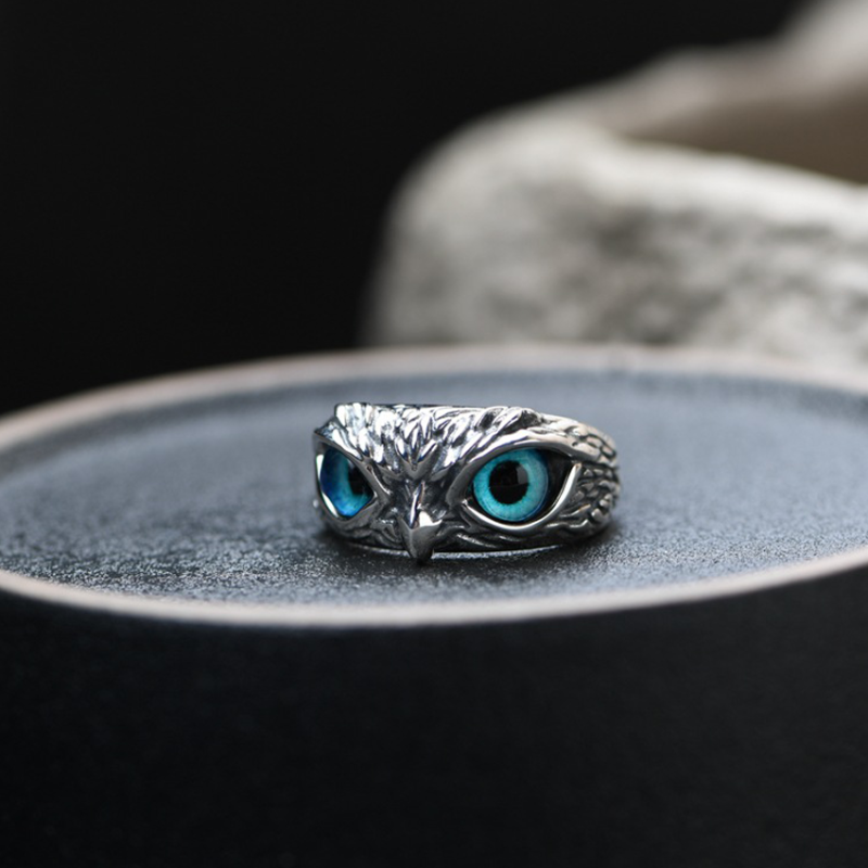 Charme vintage bonito homem e mulher design simples coruja anel de prata cor noivado anéis de casamento jóias presentes anéis