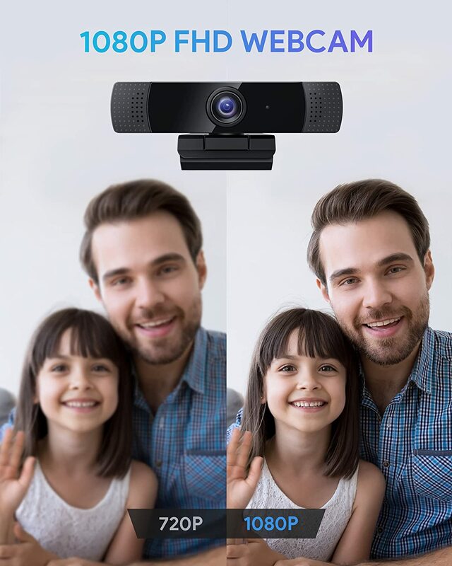 2021 a webcam a mais atrasada de 1080p com microfones estereofônicos duplos, câmera completa do computador da web do desktop de hd usb com correção clara automática para