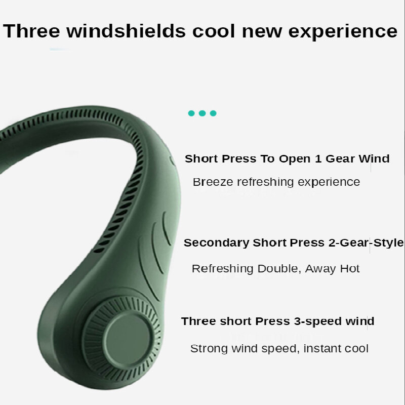 Ventilateur de cou suspendu Portable sans feuilles, 360 degrés, 78 sorties d'air, Rechargeable, sans lame
