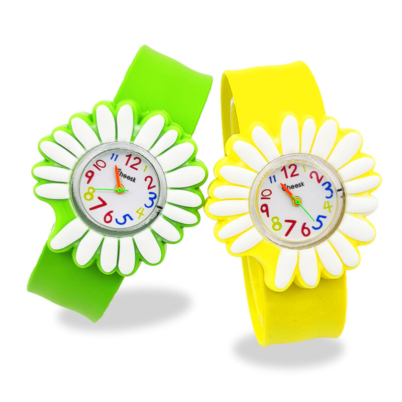 Relógios iniciais mágicos para crianças, relógio de quartzo de flor para meninos e meninas, presente de aniversário para estudantes