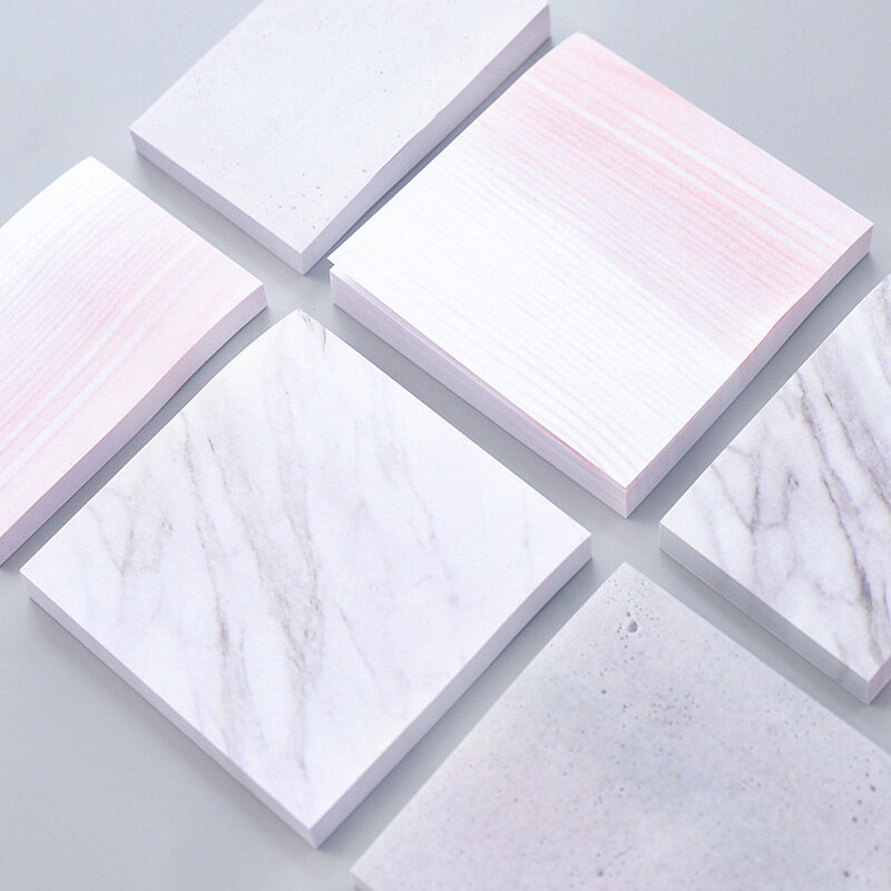1 pc criativo mármore cor auto adesivo bloco de memorando pedra estilo notas pegajosas bookmark escola escritório artigos de papelaria fornecimento