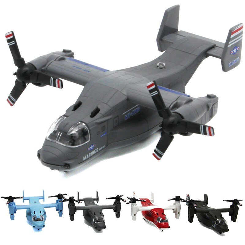 Legierung Diecast Osprey V22 Hubschrauber Licht Ziehen Millity Transport Flugzeug Maschine Kinder der Sammlung Spielzeug Flugzeug Modell