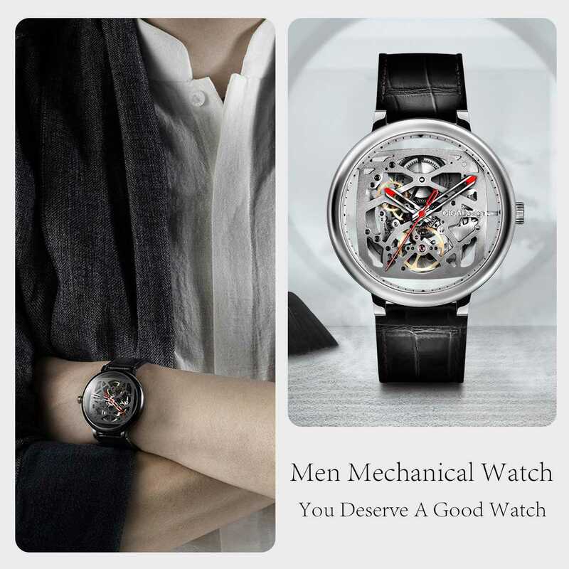 CIGA Design-Reloj de negocios para hombre, de la mejor marca, con doble curvado, completamente hueco, mecánico, Reloj Retro