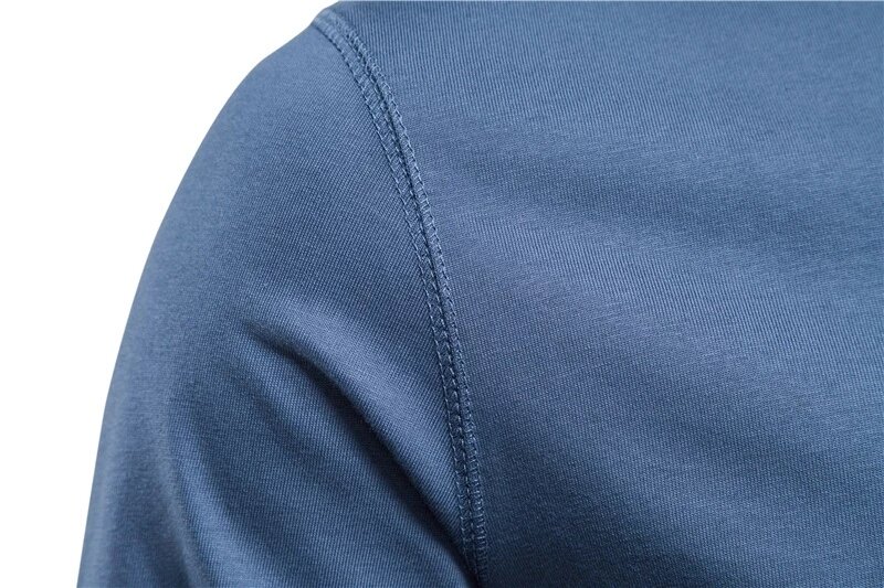 Camiseta con cuello Henry para hombre, camisa informal de manga larga de color sólido, nueva, Otoño, 100% de algodón de alta calidad