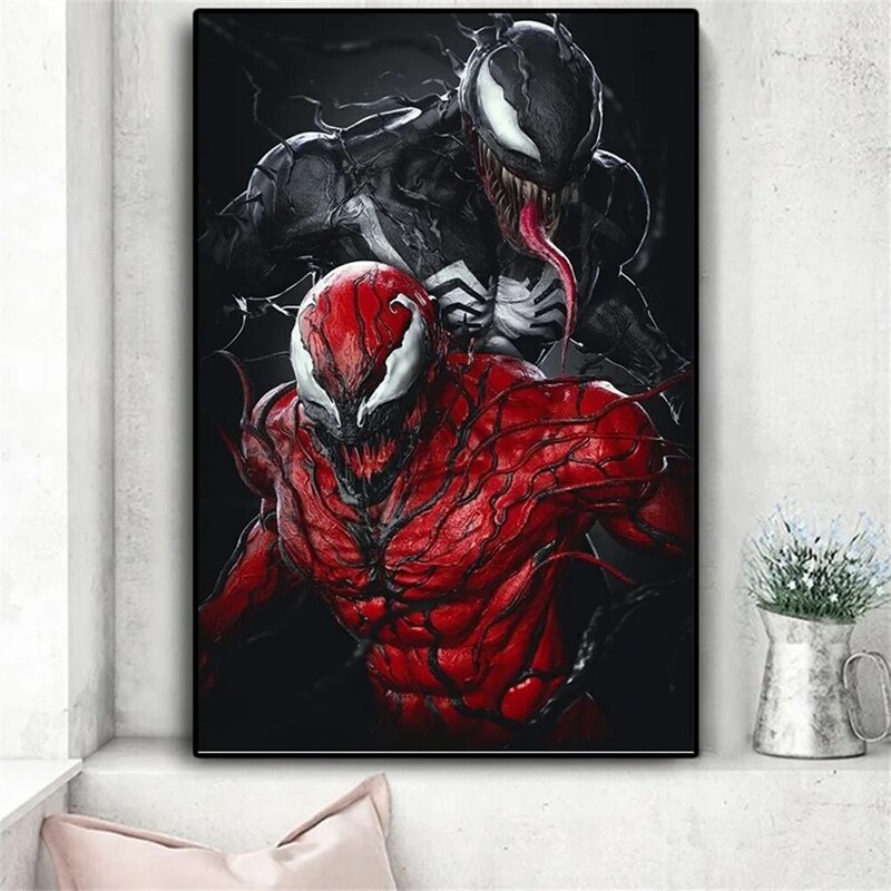 Pintura artística de Venom de película de Marvel, Mural moderno para el hogar, sala de estar, dormitorio de adolescentes, decoración de superhéroes, Impresión de lienzo, Mural de pared