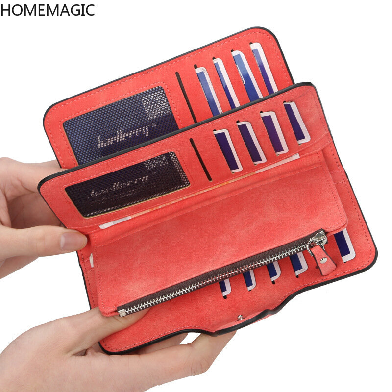 HOMEMAGIC 2021 Women Ladies ID Card Coins Purse Wallet Popular Cute Color Cash Large Capacity Long Style Design Bag