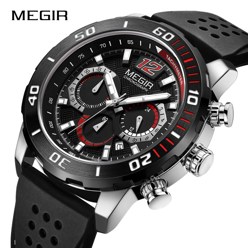 Neue Mode herren Uhren Top-marke Luxus MEGIR Quarz Datum Uhr Männer Sport Chronograph Wasserdichte Armbanduhr Relogio Masculino
