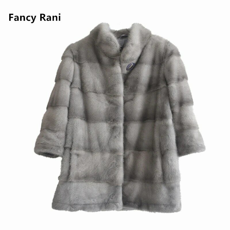 New Real Natural Mink Fur Coat Women Winter Long Leather Jacket Fashion Luxury Female Clothes Outerwears 2022 Mink Fur Coat Plus