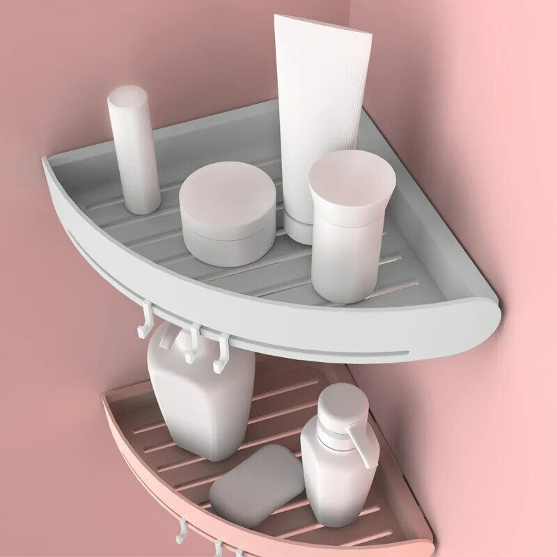 Ścienny styl skandynawski toaleta regał magazynowy łazienka prysznic Vanity półka aneks kuchenny stojak na kosze do przechowywania z hakami